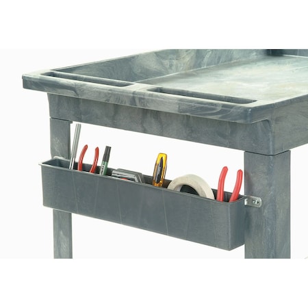 Global Industrial Utility Bin and Rail Mounting Kit, 21inL x 2-1/2inW x 4inH, Gray 241581